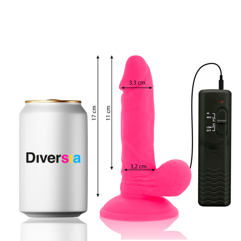 Diversia Flexible Vibrating Dildo Pink 17 cm