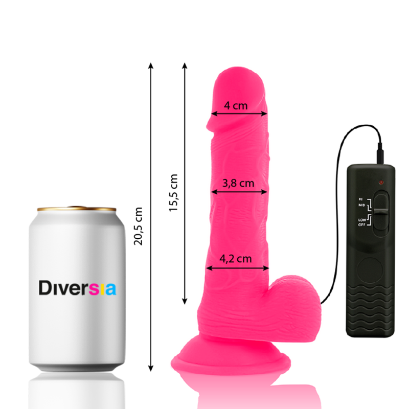 Diversia Flexible Vibrating Dildo Pink - 20.5 cm