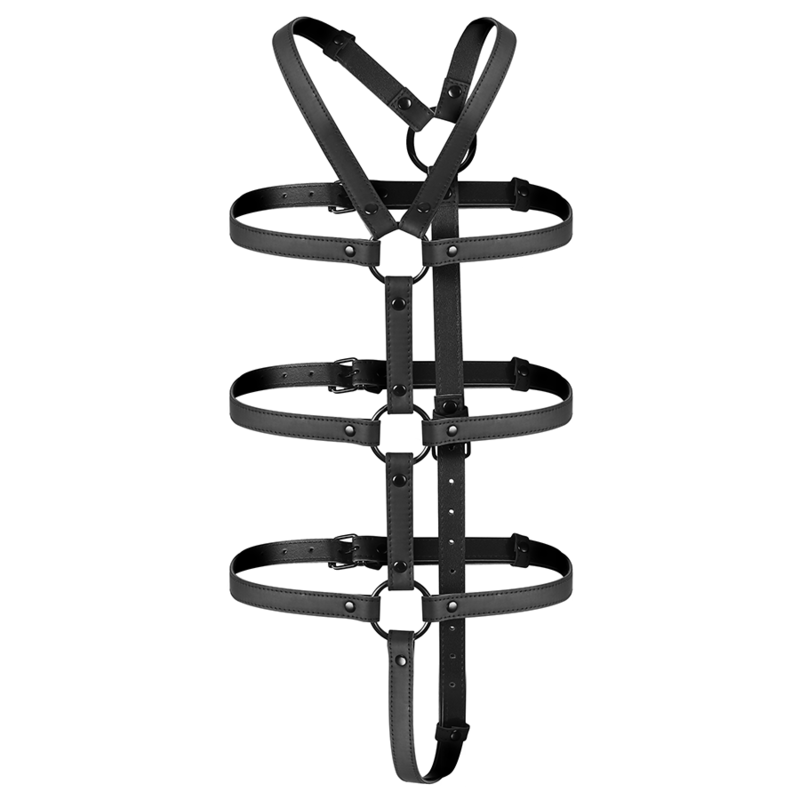 Arnés Ajustable de Cuero Vegano para Torso y Brazos - Fetish Submissive Bondage