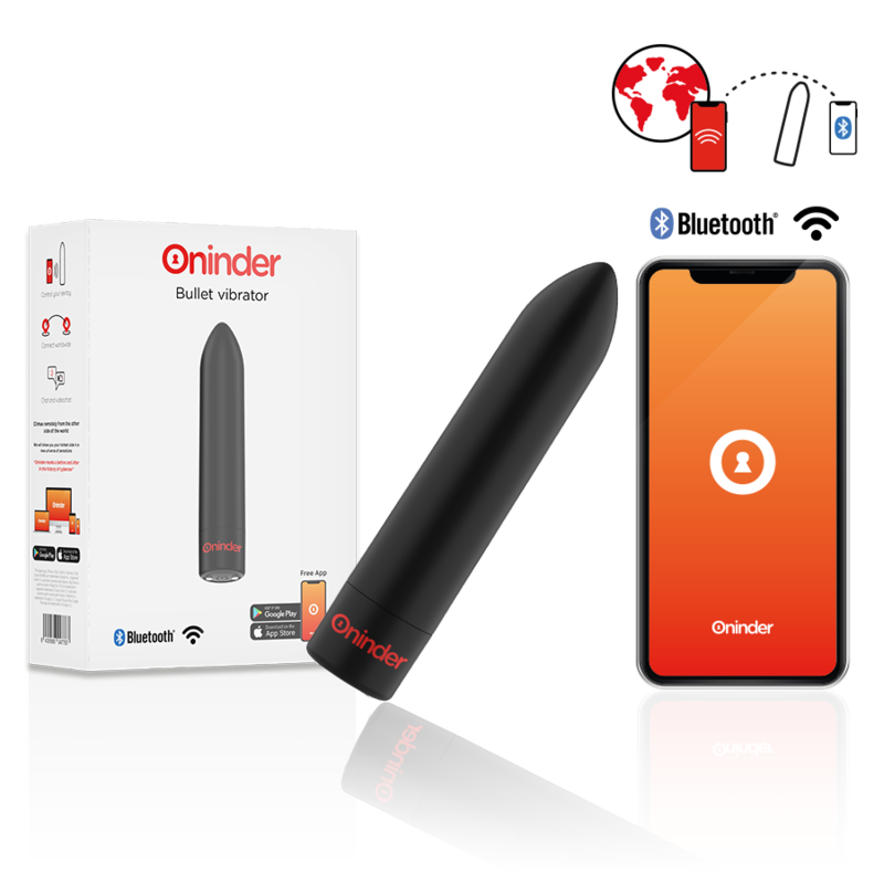 Oninder Berlin Bullet Vibrator Negro - 9 Modos y Control por App