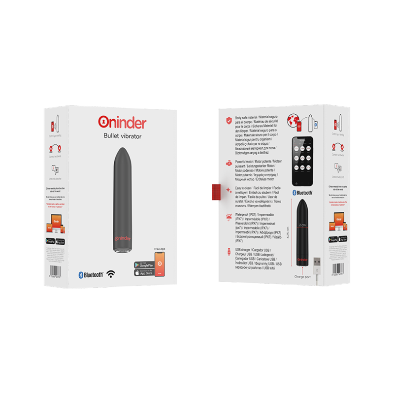 Oninder Berlin Bullet Vibrator Negro - 9 Modos y Control por App