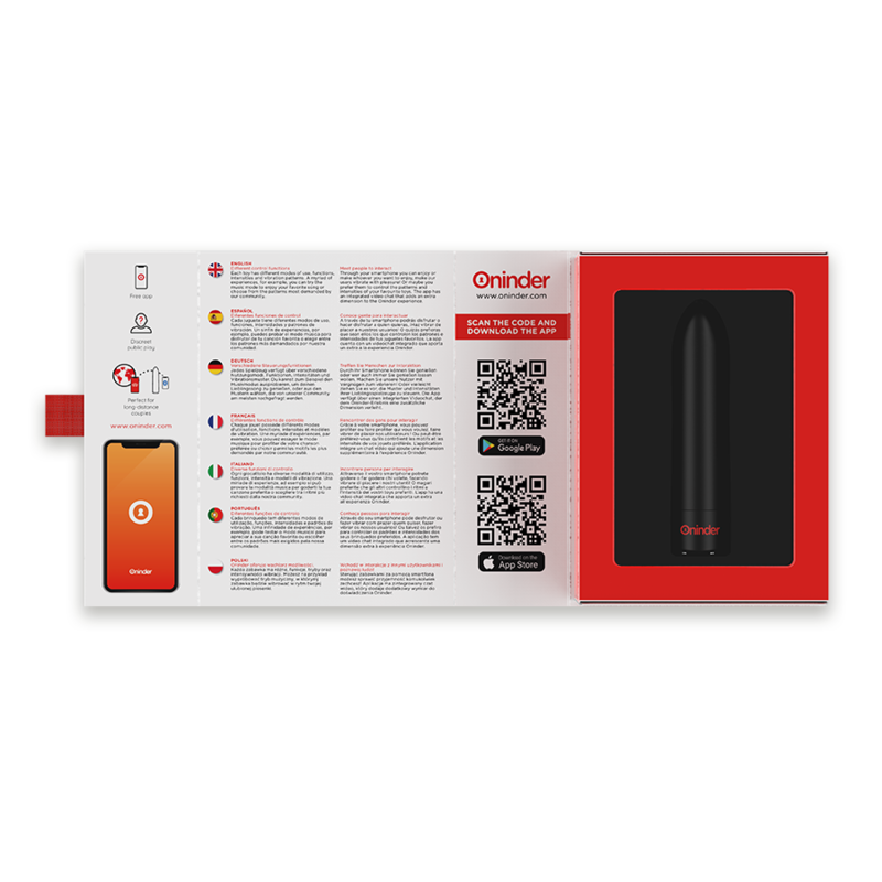 Oninder Berlin Bullet Vibrator Negro - 9 Modos y Control por App