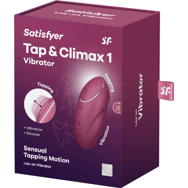 Satisfyer Tap & Climax 1 Lay-On Vibrator Rojo
