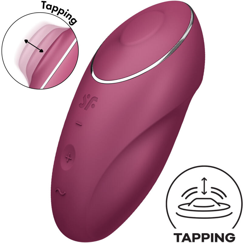 Satisfyer Tap & Climax 1 Lay-On Vibrator Rojo