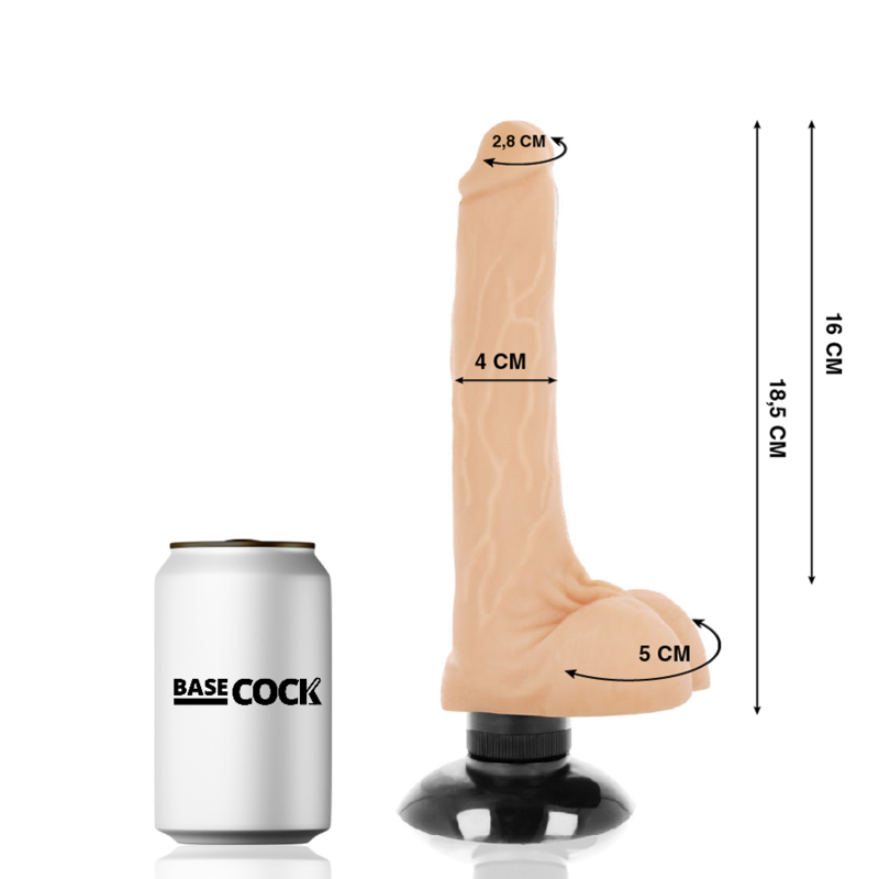 Basecock Realistic Vibrator 2-1 Flesh 18.5 cm