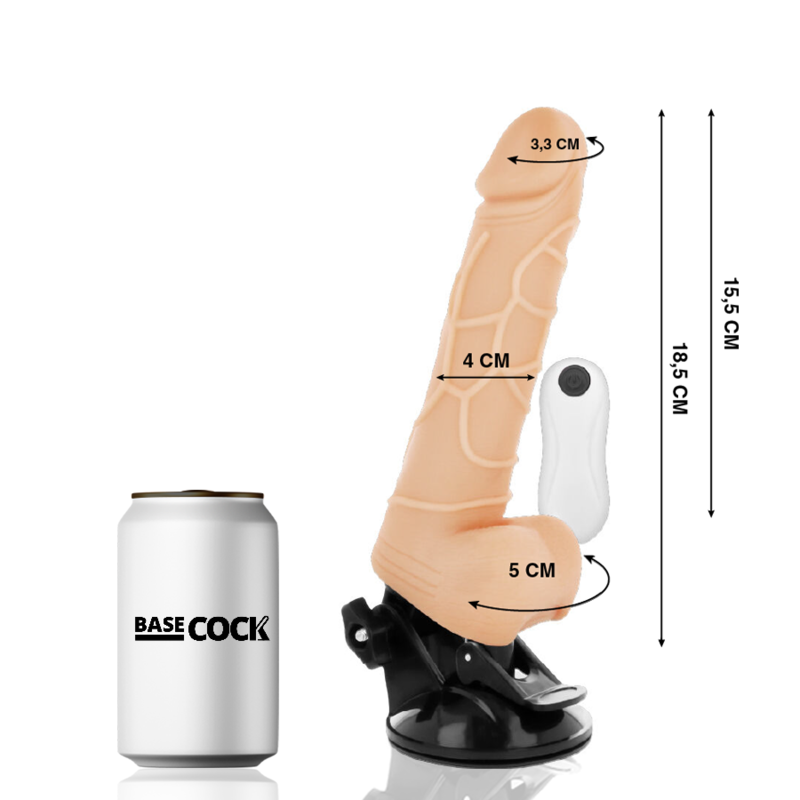 Basecock Vibrador Realista con Control Remoto 18.5 cm