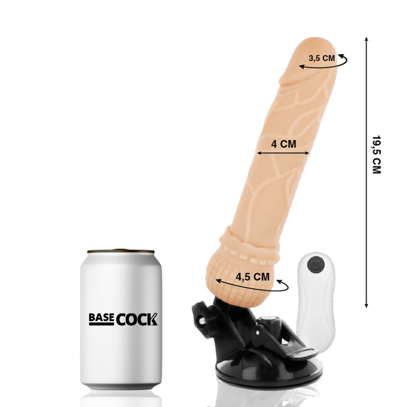 Basecock Vibrador Realista con Control Remoto 19.5 cm