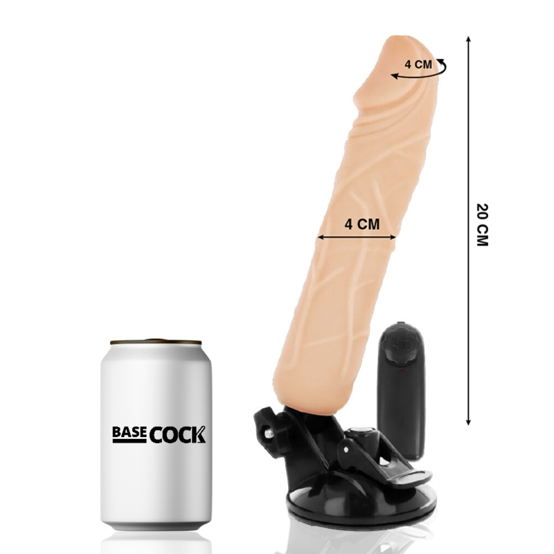 Basecock Vibrador Realista con Control Remoto 20 cm