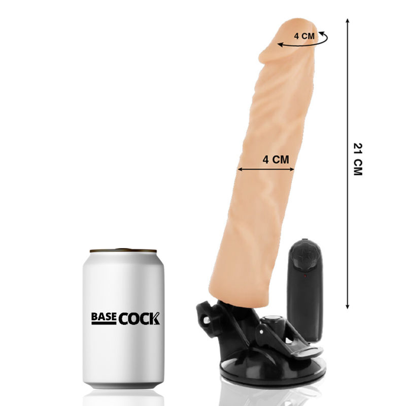 Basecock Vibrador Realista con Control Remoto 21 cm