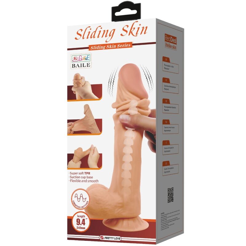 Pretty Love Sliding Skin Series - Dildo Realista 24 cm con Ventosa y Control Remoto