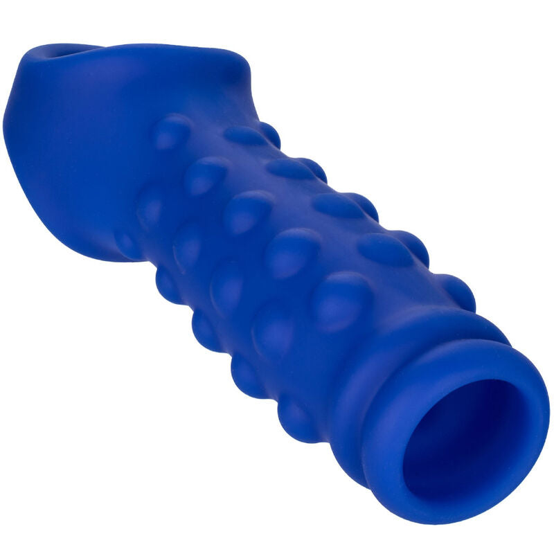 Admiral Beaded Penis Cover Liquid Silicone Blue - CalExotics