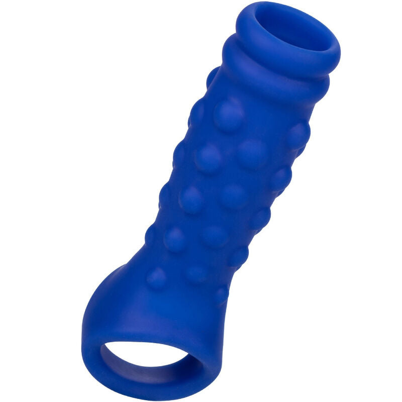 Admiral Beaded Penis Cover Liquid Silicone Blue - CalExotics