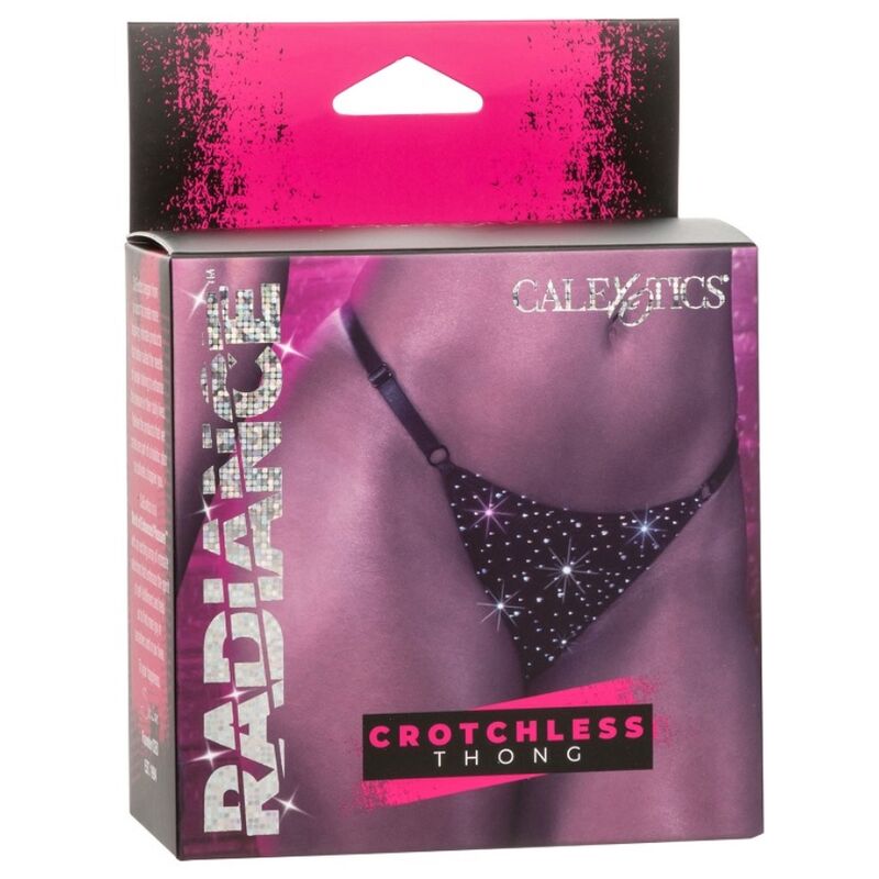 CalExotics Radiance Thong Crotchless - Tanga Ajustable con Strass