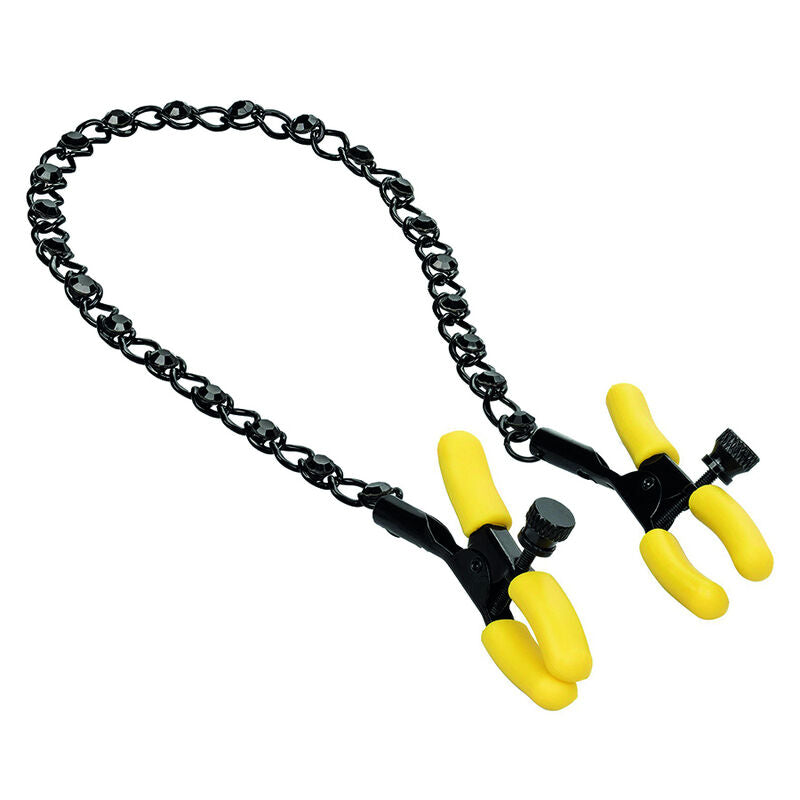 CalExotics Boundless Nipple Teasers - Pinzas Ajustables con Cadena y Cristales
