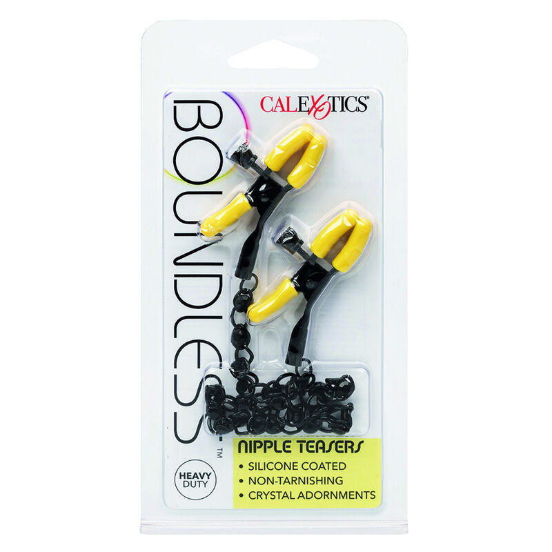 CalExotics Boundless Nipple Teasers - Pinzas Ajustables con Cadena y Cristales
