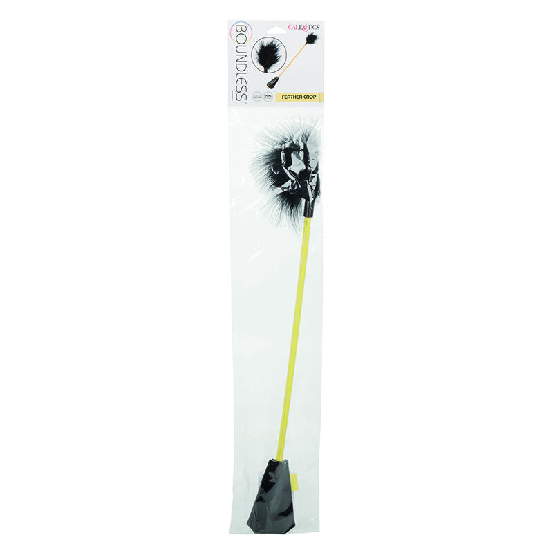 CalExotics Boundless Feather Crop - Látigo Dual Pluma y Cuero
