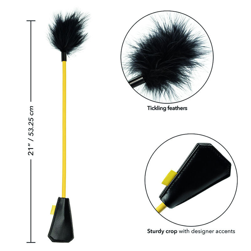 CalExotics Boundless Feather Crop - Látigo Dual Pluma y Cuero