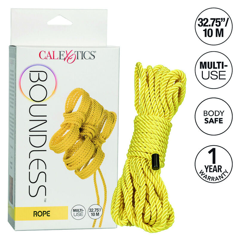 CalExotics Boundless Rope 10M Amarillo - Cuerda de Bondage Profesional