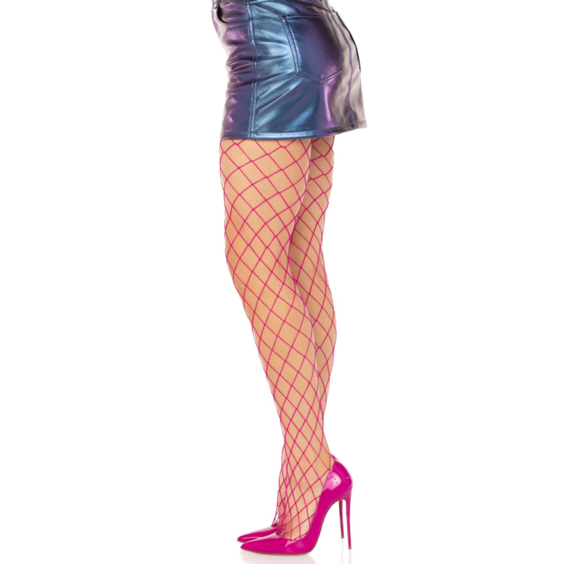 Leg Avenue Diamond Fishnet Pantyhose Pink - Medias de Red con Patrón de Diamante