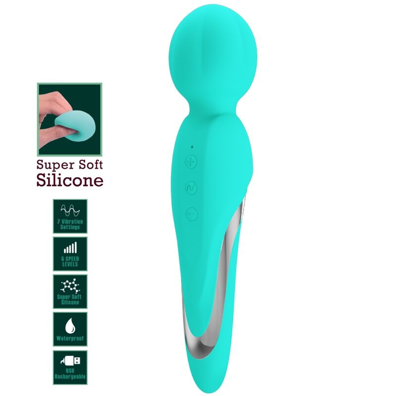Pretty Love Walter Vibrator Wand Aqua Green