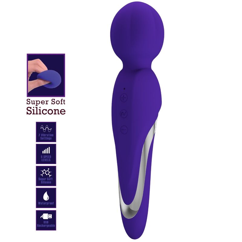 Pretty Love Walter Vibrator Wand Purple - Masajeador