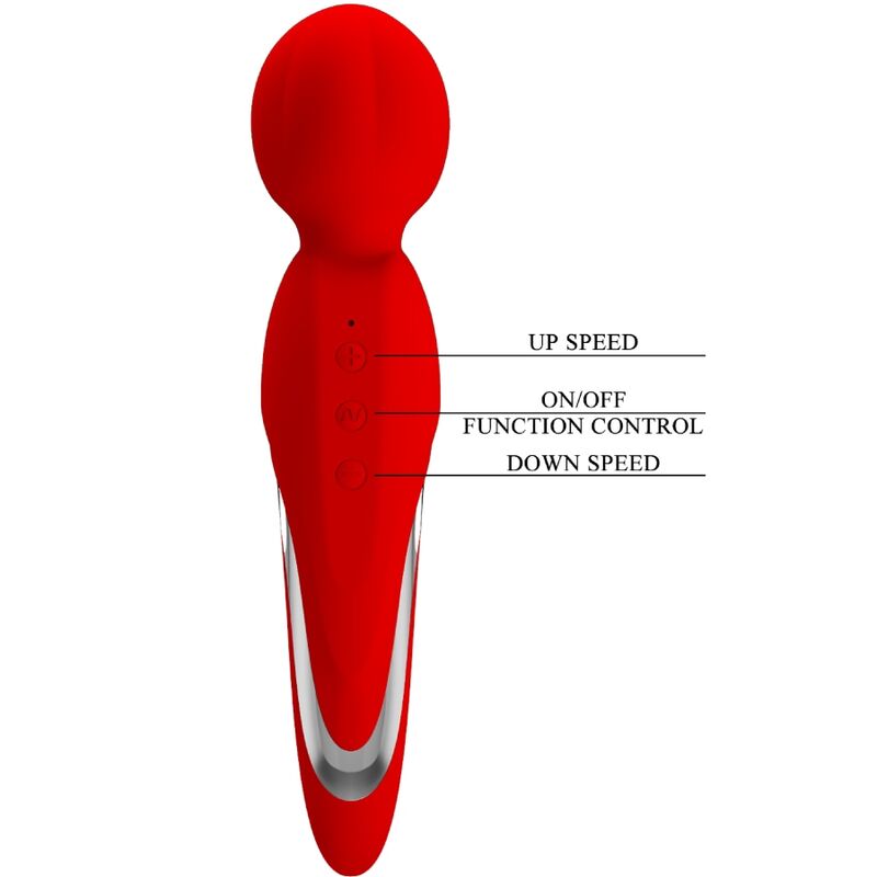 Pretty Love Walter Vibrator Wand Red - Masajeador