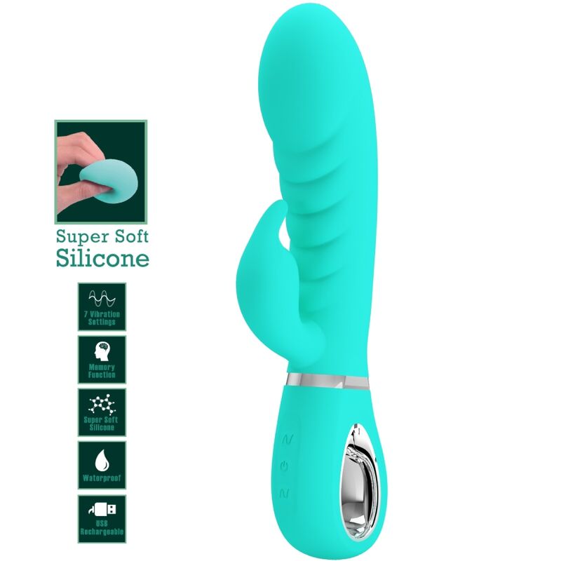 Pretty Love Prescott - Vibrador Multifunción G-Spot Aqua Green