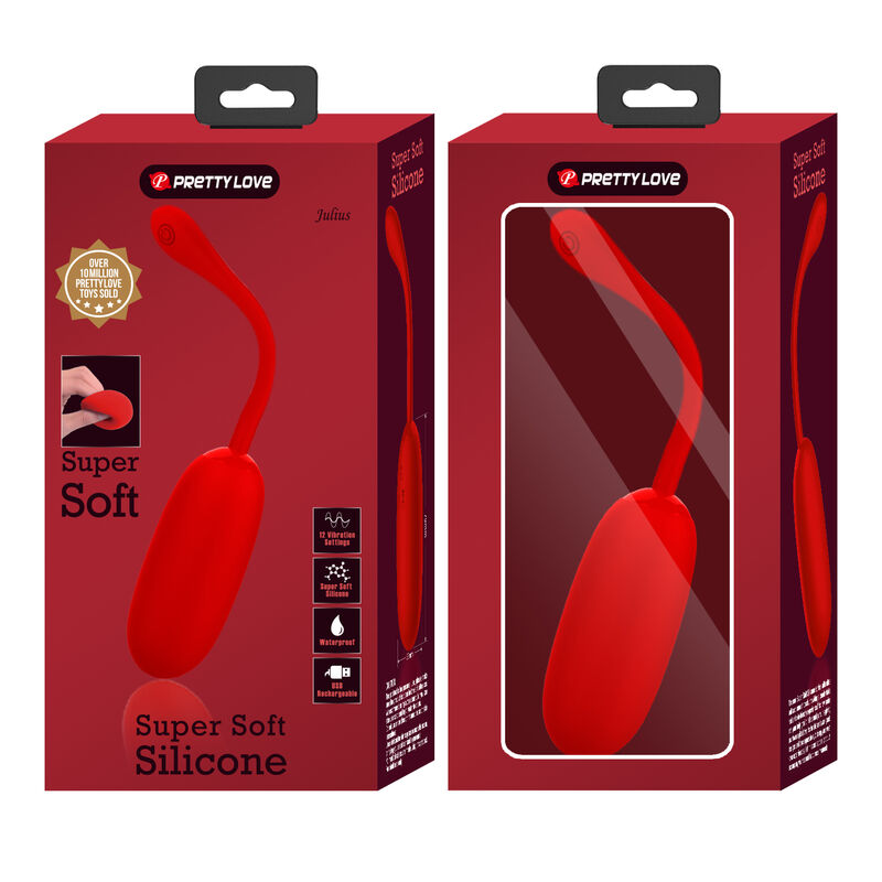 Pretty Love Julius Vibrador Recargable Impermeable Rojo