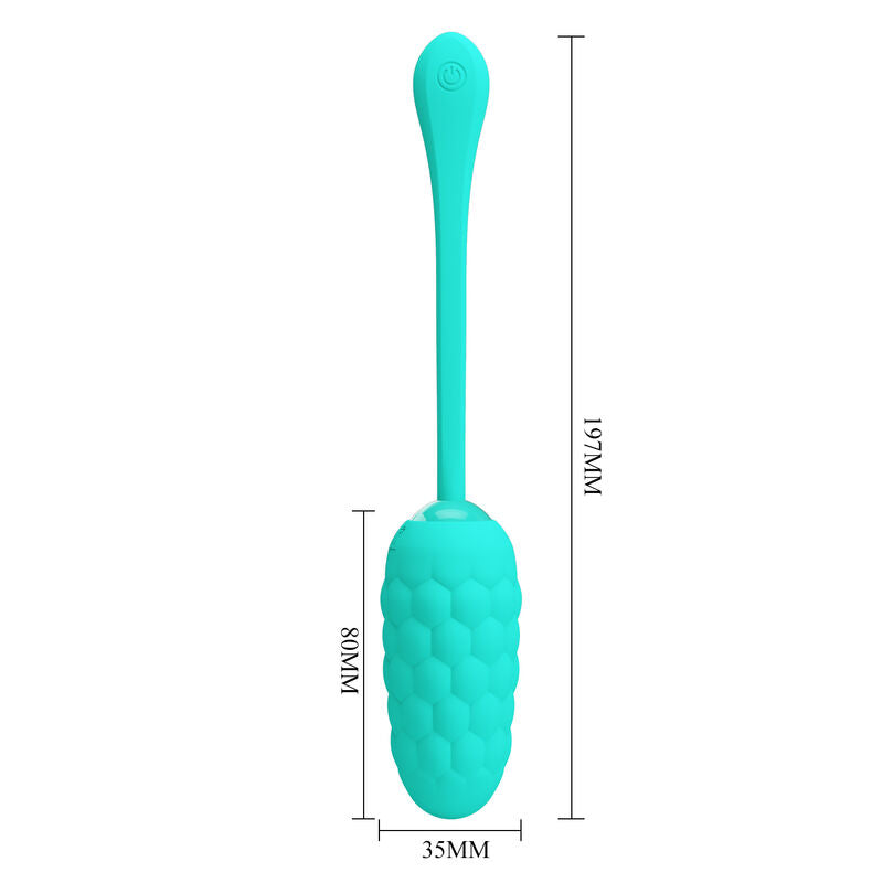 Pretty Love Vibrating Egg Aqua Green - Recargable con Textura Marina