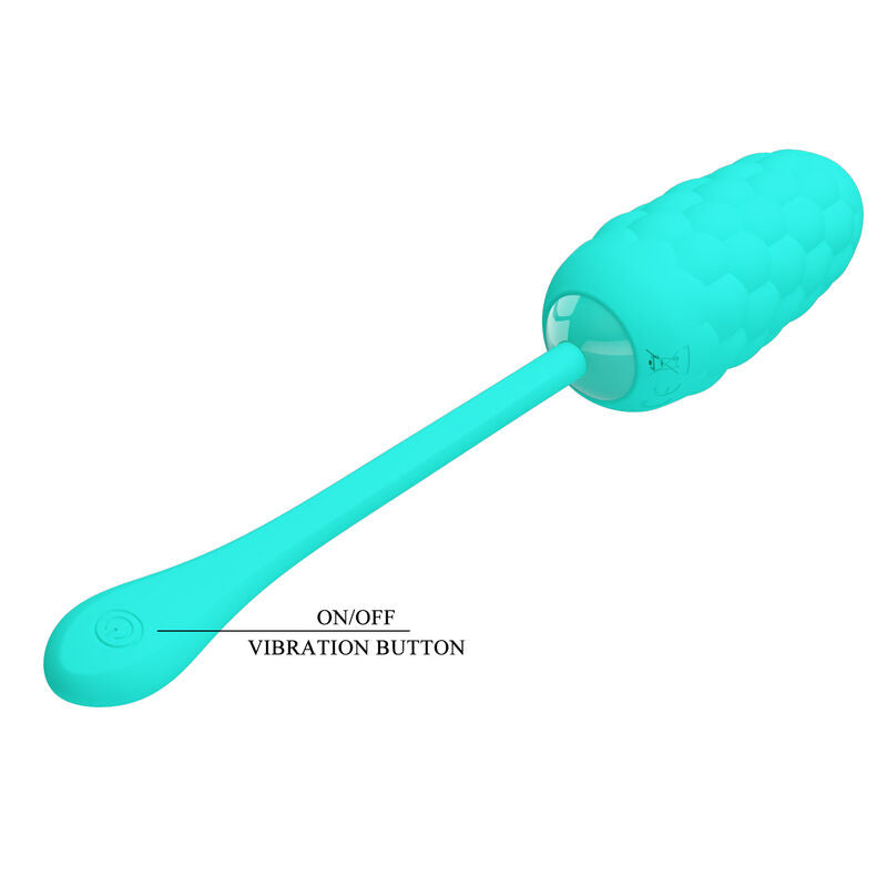 Pretty Love Vibrating Egg Aqua Green - Recargable con Textura Marina