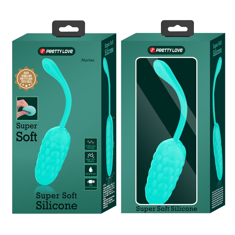 Pretty Love Vibrating Egg Aqua Green - Recargable con Textura Marina