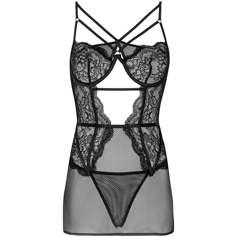 Livco Corsetti Baririn LC 90633 - Conjunto Lencería Falda y Panty Negro