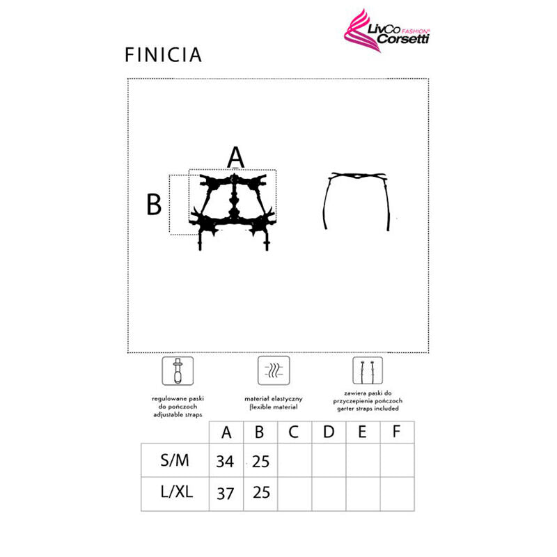 Livco Corsetti Finicia LC90725 - Liguero Negro con Tirantes Regulables