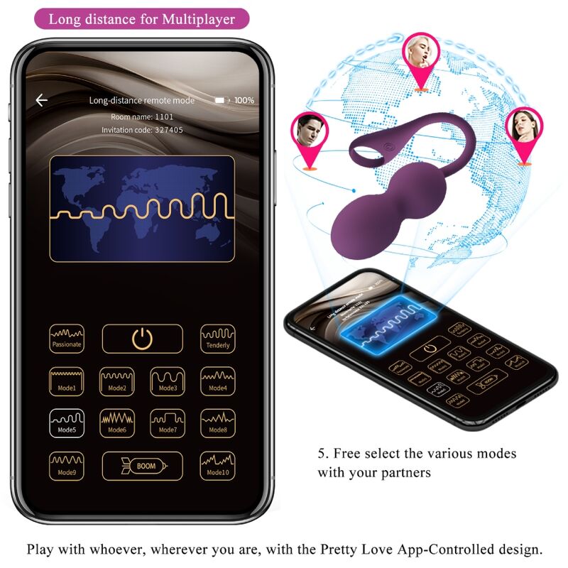Pretty Love Elvira Kegel Balls con Control Remoto por App
