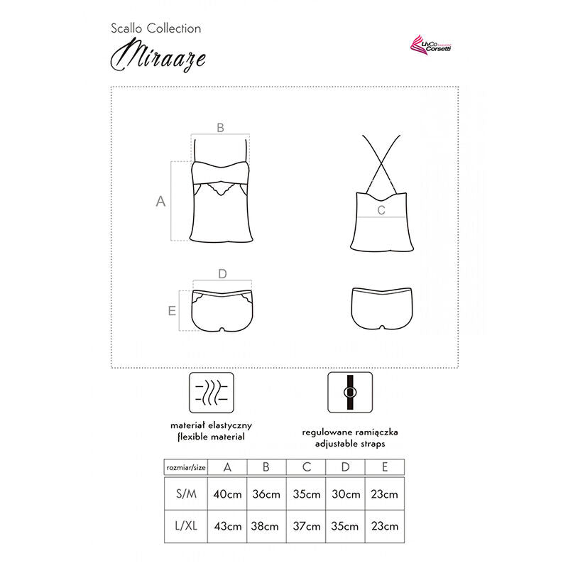 Livco Corsetti Miraaze LC 90567 - Conjunto Shirt + Shorts Negro