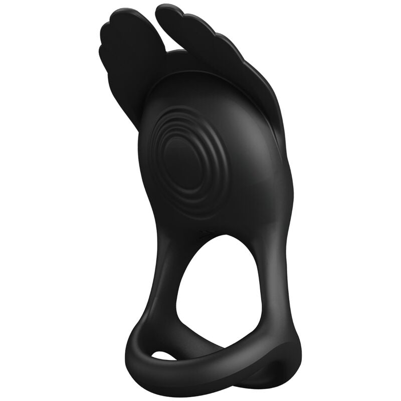 Pretty Love Silas Vibrant Penis Ring - 7 Vibraciones Silicona Negra