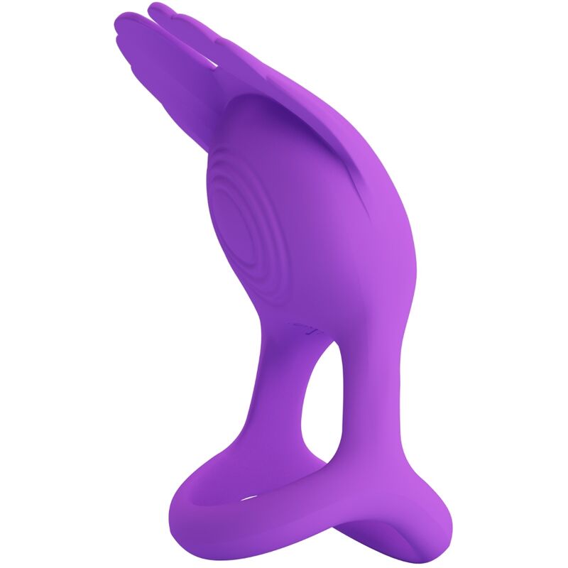 Pretty Love Silas Vibrant Penis Ring - 7 Vibraciones Silicona Morada