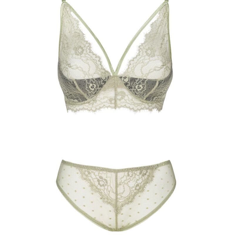 Livco Corsetti Fashion Pine LC 90667 - Conjunto Sujetador y Panty Khaki