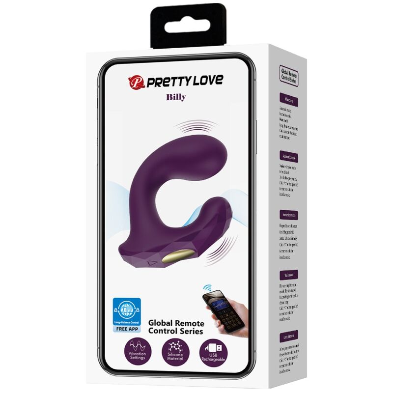 Pretty Love Billy Vibración Control Remoto Púrpura con App