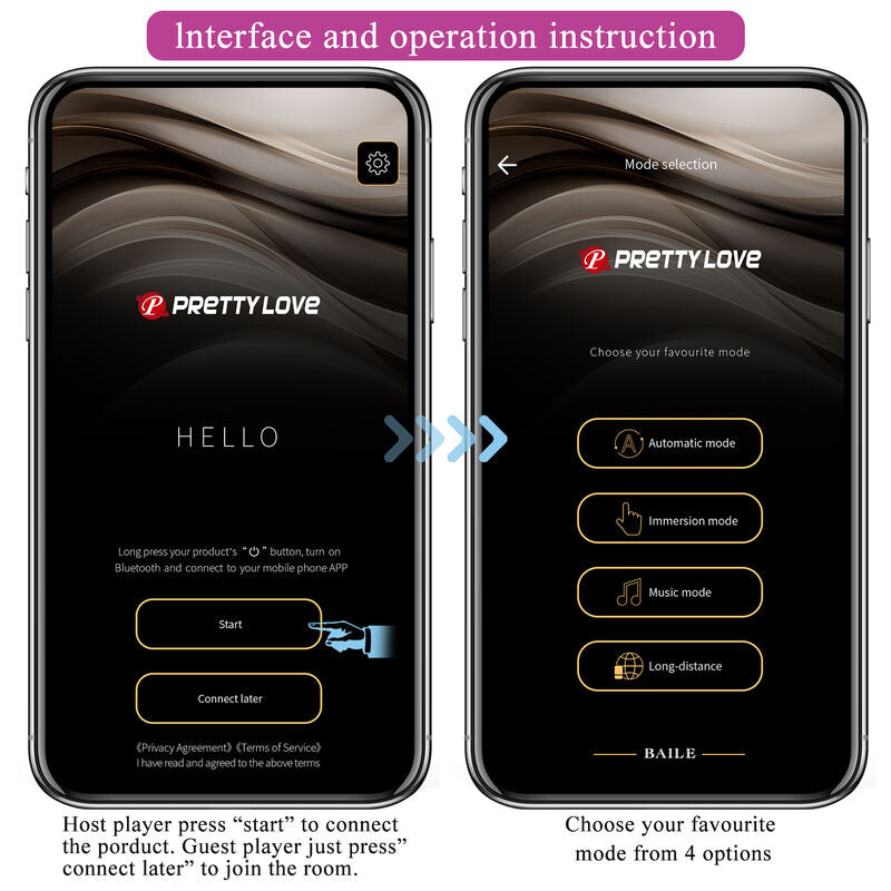 Pretty Love Hector Vibrador con Control por App - Púrpura