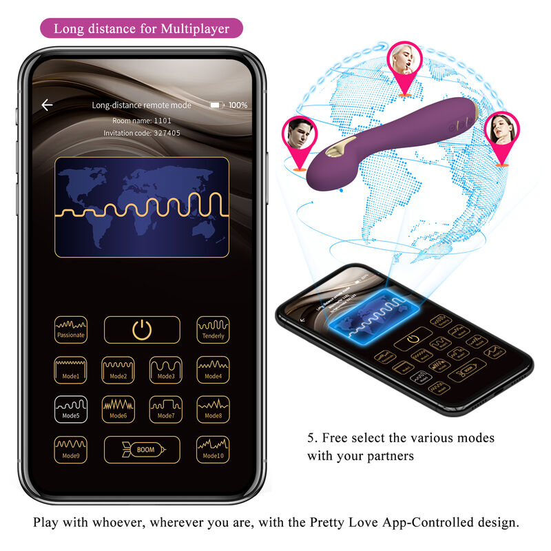 Pretty Love Hector Vibrador con Control por App - Púrpura