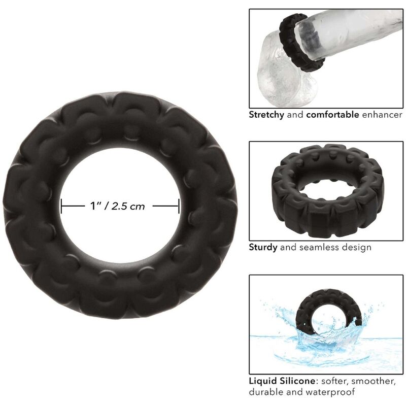 CalExotics Alpha Prolong Tread Ring Black - Anillo de Placer