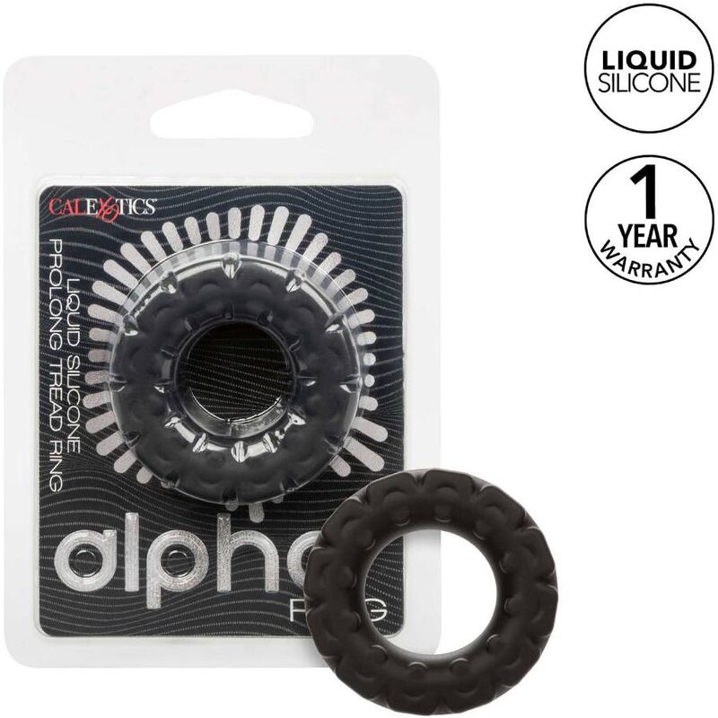CalExotics Alpha Prolong Tread Ring Black - Anillo de Placer