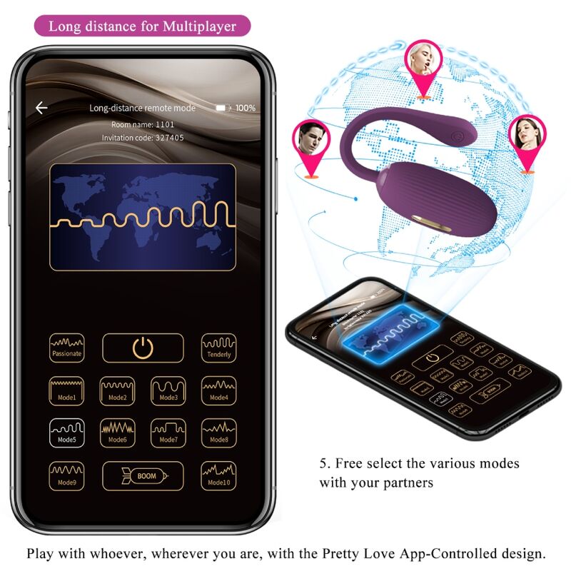Pretty Love Doreen Purple - Huevo Vibrador Recargable
