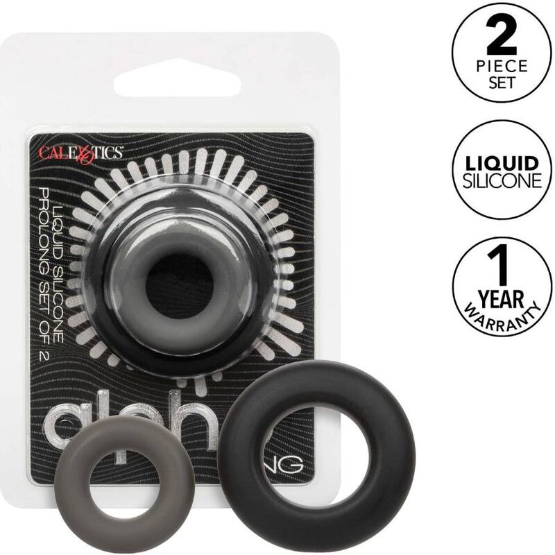 CalExotics Alpha Prolong Set of 2 Ring Grey