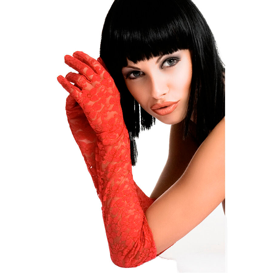 Guantes Encaje Manga Larga CR 3071 Rojo - Chilirose