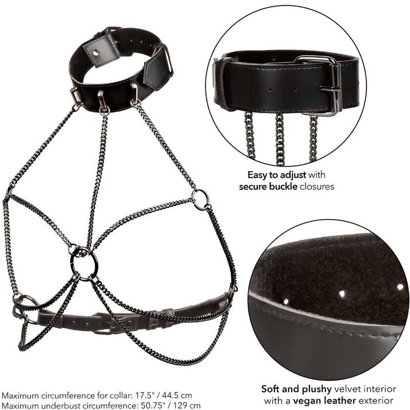 Euphoria Plus Size Multi Chain Collar Harness - Arnés Premium con Diseño Cruzado