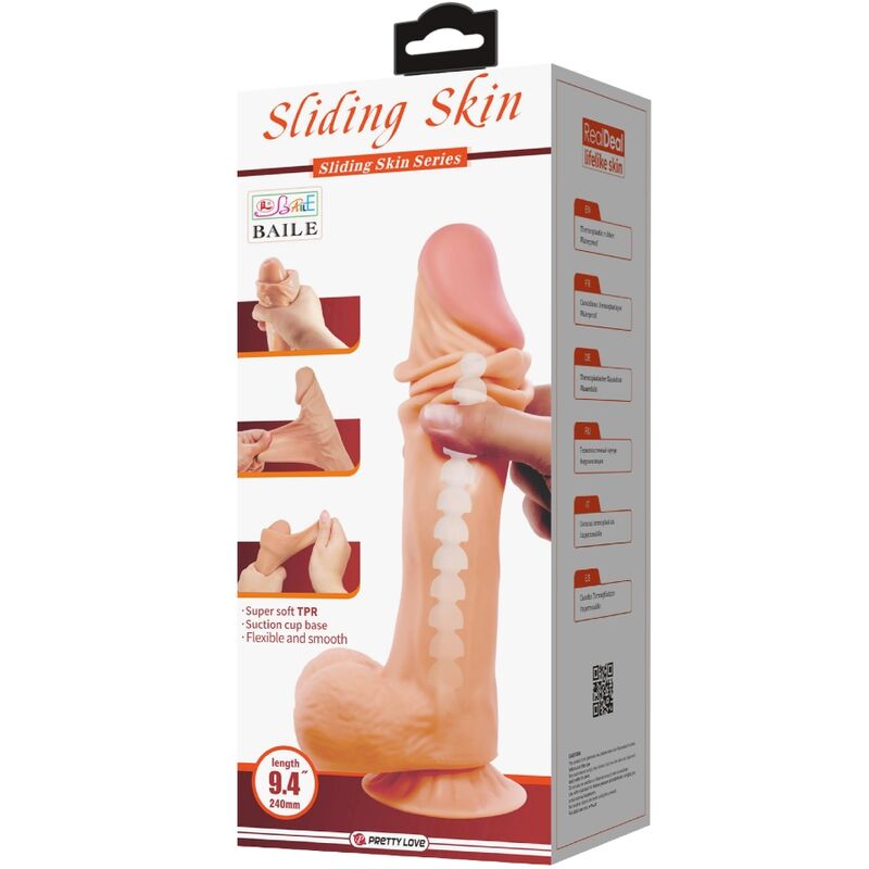 Pretty Love Sliding Skin Series - Dildo Realista 24 cm con Ventosa