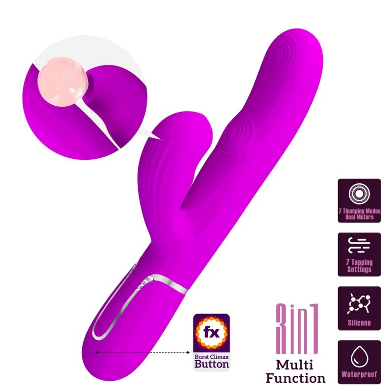 Pretty Love Perlita Multifunction 3 en 1 Vibrador G-Spot Violeta