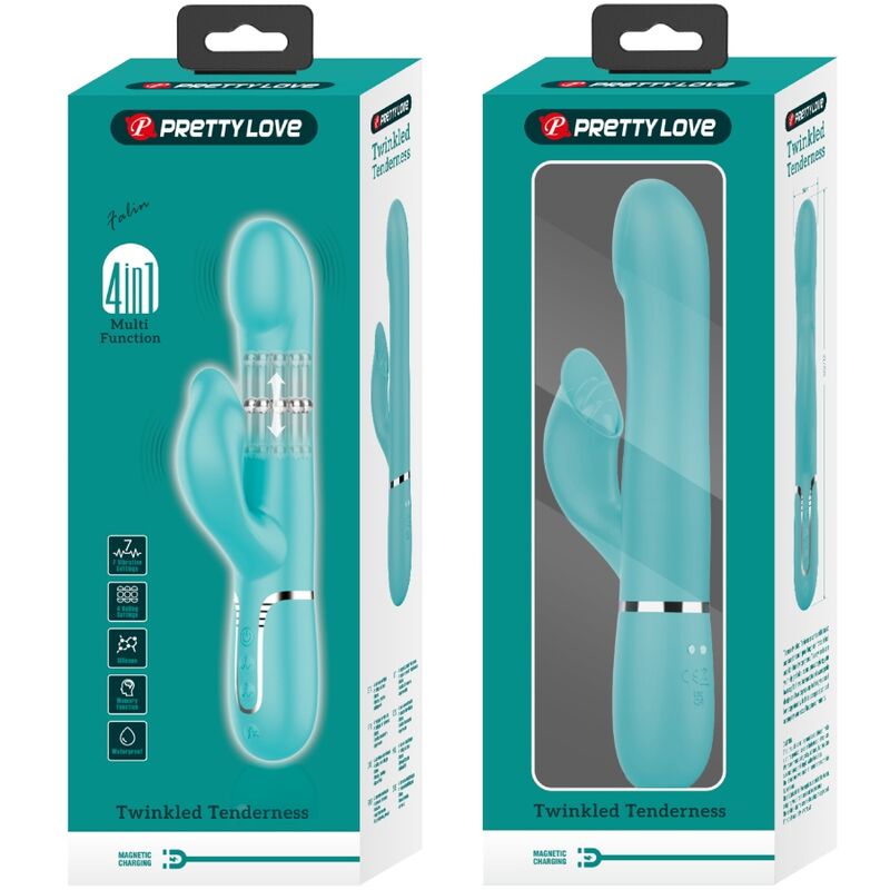Pretty Love Rabbit Vibrator Pearls Aqua Green